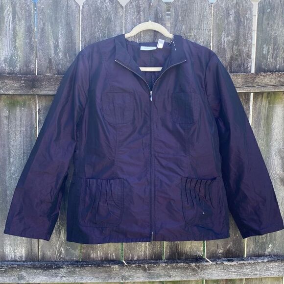 Chico’s Purple Windbreaker Jacket | L 2 - Picture 1 of 4